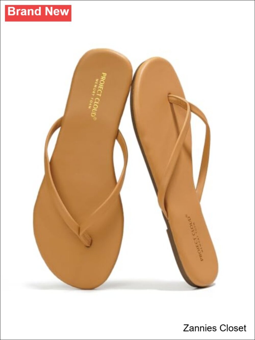 ✨Project Cloud Women's Flip Flops Memory Foam Leather Flats Sandals